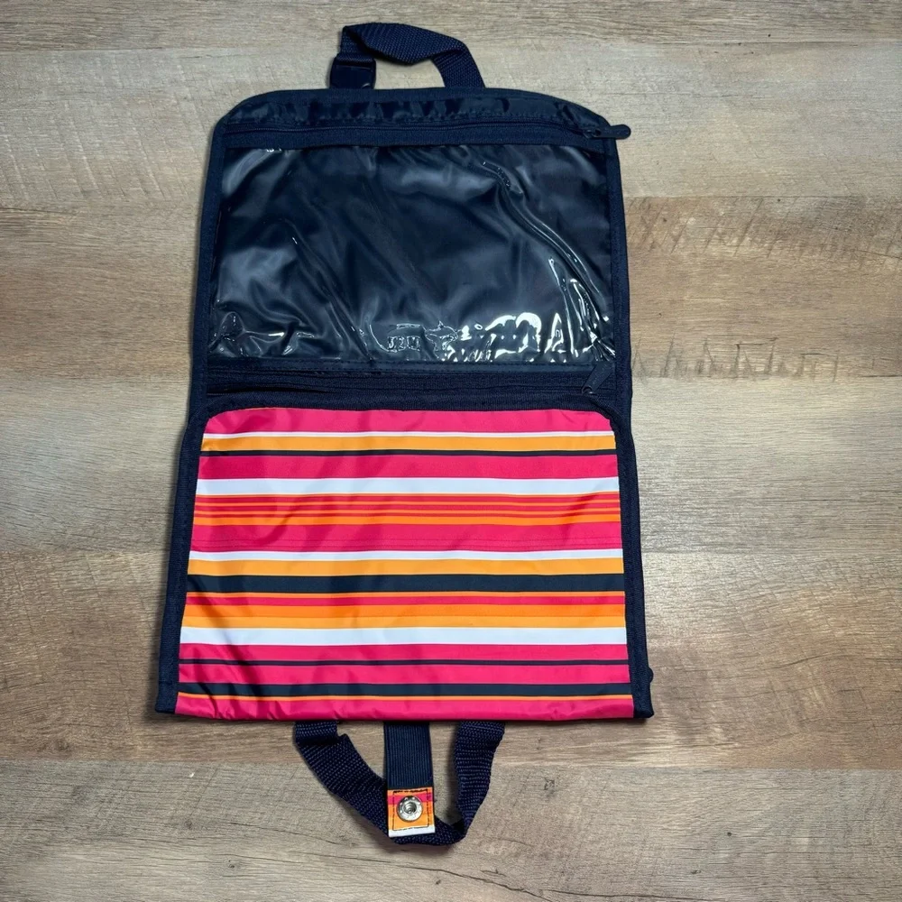 Thirty One Fold Up Family Organizer in Pinstripe Punch Travel/Toiletry Bag - Picture 1 of 8